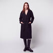 Trench oversize 3/4 col &agrave; pans noir