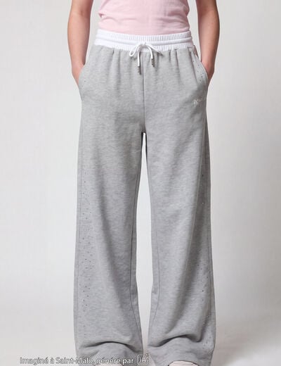 Jogging coupe large taille standard gris fonc&eacute;