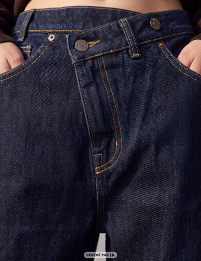 Jean Lenny wide leg taille standard denim brut