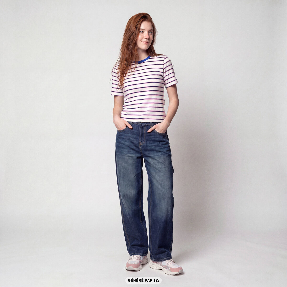 Jean Max loose taille standard denim blue black