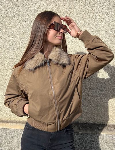 Bomber oversize court taupe