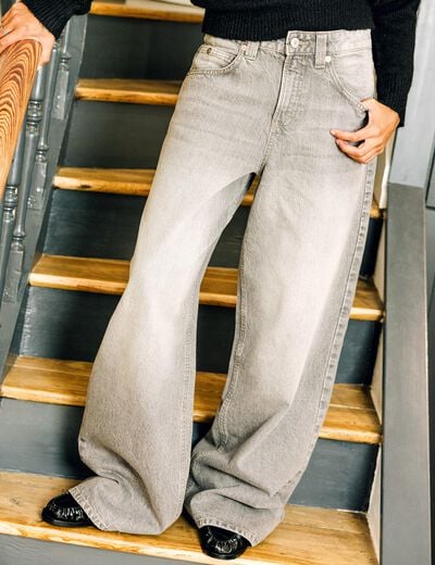 Jean Max baggy taille basse denim gris