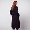 Trench oversize 3/4 col &agrave; pans noir