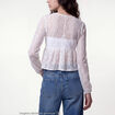 Chemise cintr&eacute;e dentelle col rond ecru ado