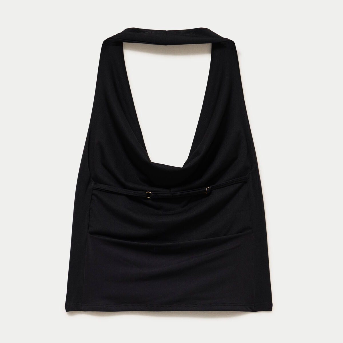 Top ajust&eacute; cropped d&eacute;collet&eacute; dos noir ado