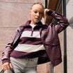 Pull col camionneur manches longues bordeaux