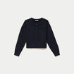 Gilet ajust&eacute; cropped manches longues bleu marine