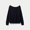 Pull col bateau manches longues bleu marine