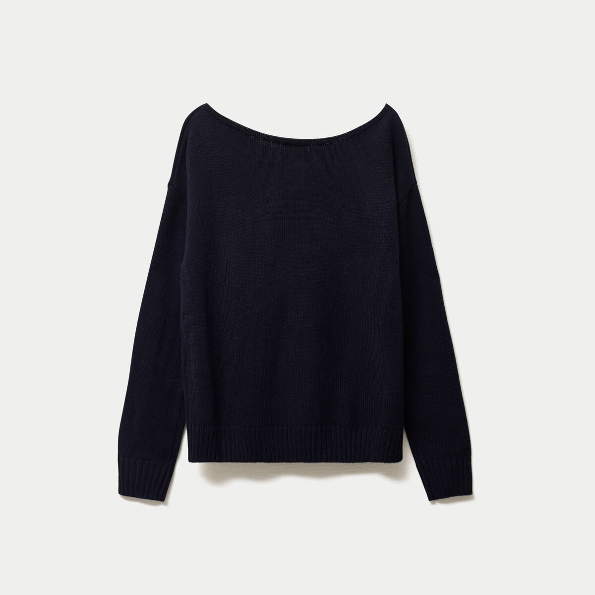 Pull col bateau manches longues bleu marine