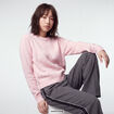 Pull col rond manches longues rose clair