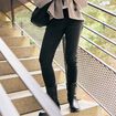 Jean skinny taille standard denim noir ado