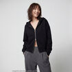 Sweat oversize court &agrave; capuche noir