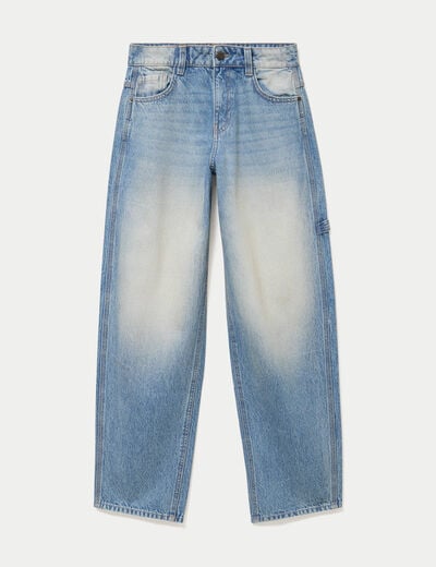 Jean loose taille standard denim bleach ado