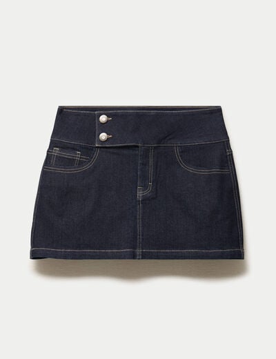 Jupe-short courte en jean denim brut