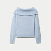 Pull col bardot manches longues bleu ciel