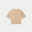 Pull col rond manches courtes beige