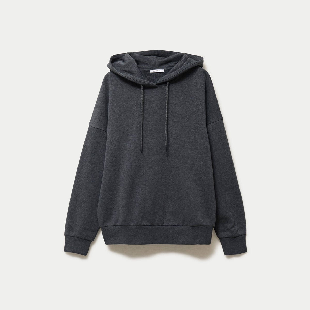 Sweat &agrave; capuche manches longues gris