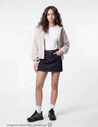 Jupe-short courte en jean denim noir