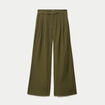 Pantalon coupe large taille standard vert kaki