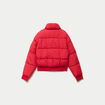Doudoune droite cropped col montant rouge