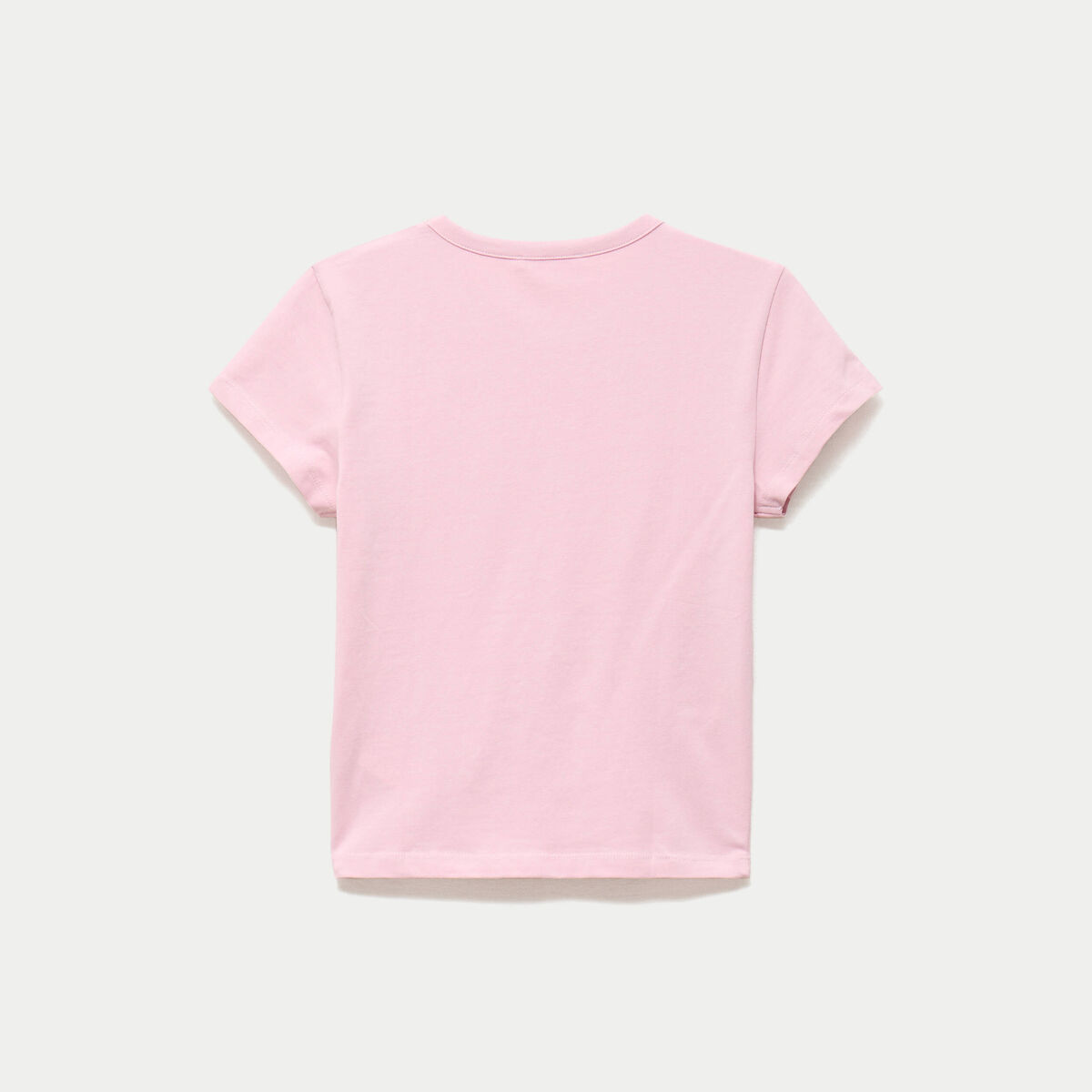T-shirt ajust&eacute; col rond manches courtes rose ado