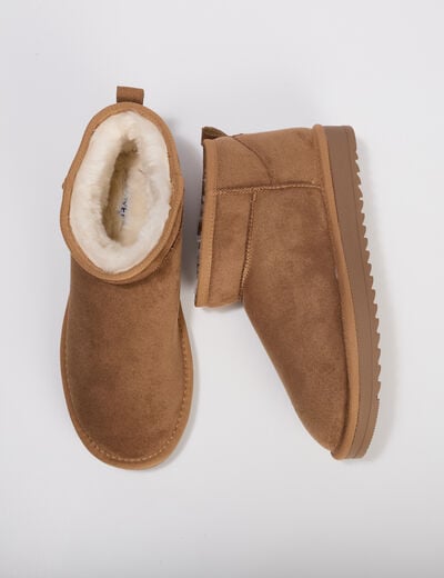 Chaussures aspect daim orange fonc&eacute;