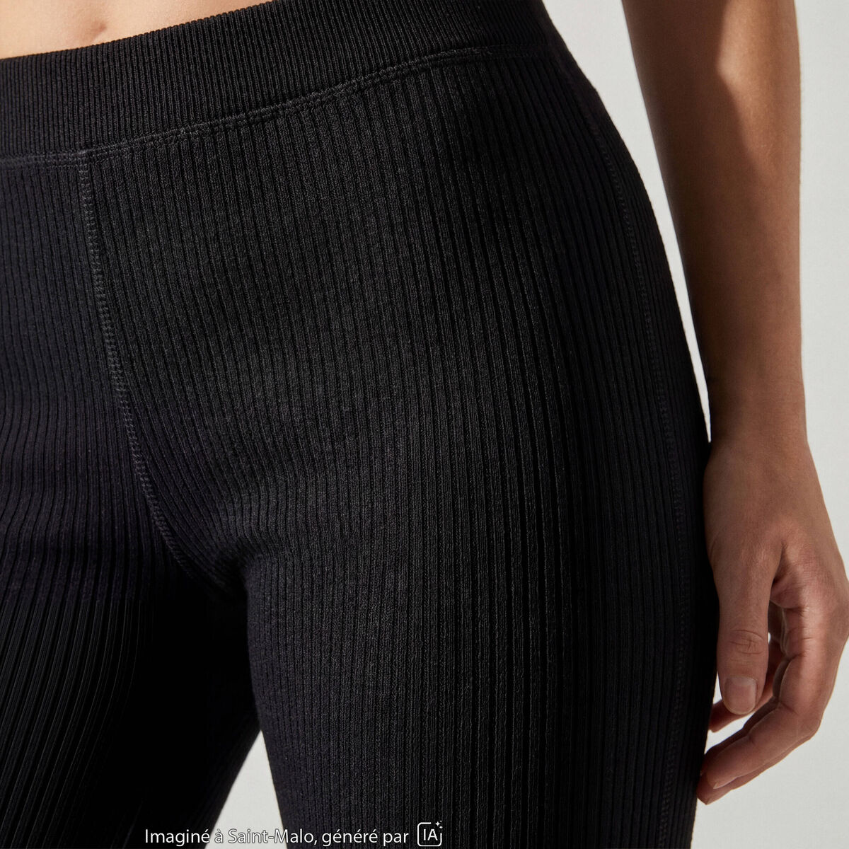 Pantalon flare stretch taille standard noir