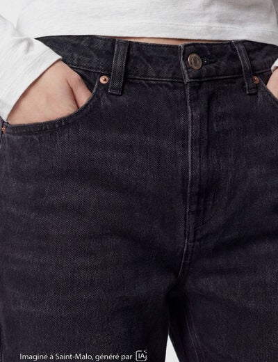 Jean Max loose taille basse denim noir