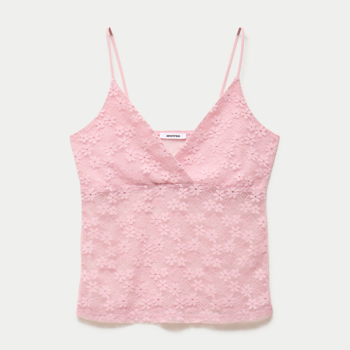 Top ajust&eacute; d&eacute;collet&eacute; sans manches rose ado