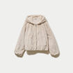 Blouson capuche fausse fourrure ecru