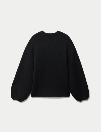 Pull oversize col rond manches longues noir