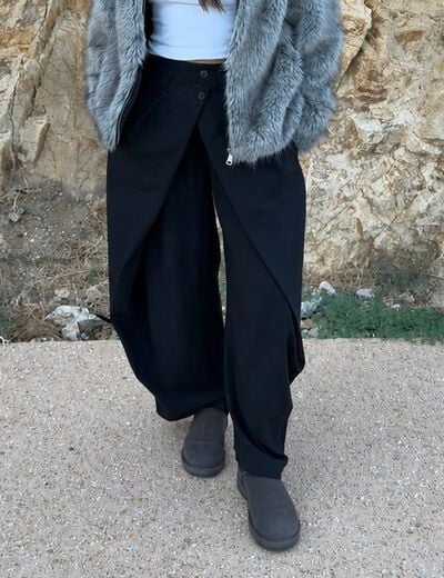 Pantalon coupe large noir