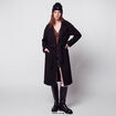 Trench oversize 3/4 col &agrave; pans noir