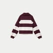 Pull col camionneur manches longues bordeaux