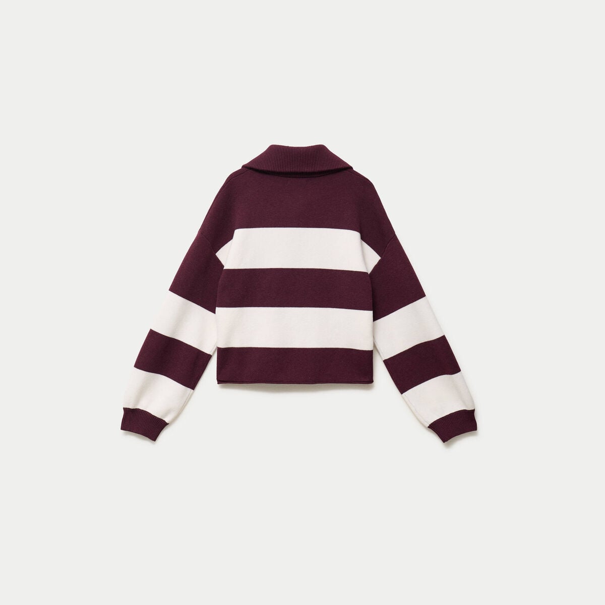 Pull col camionneur manches longues bordeaux