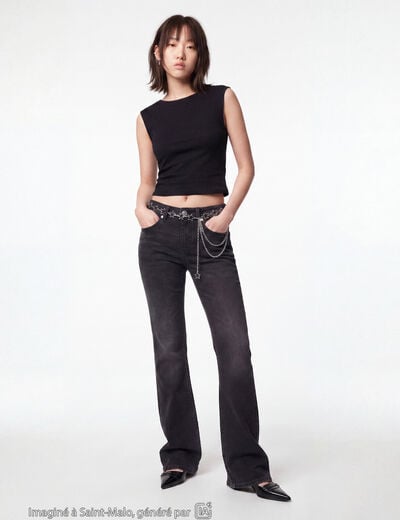 Jean Zoe bootcut taille basse denim noir