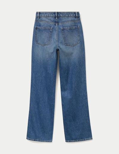Jean regular taille haute denim double stone ado