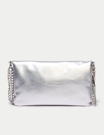 Sac avec cha&icirc;ne gris argent ado
