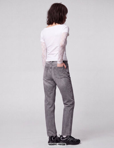 Jean Sam regular taille standard denim gris