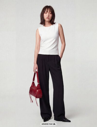 Pantalon flare stretch taille standard noir