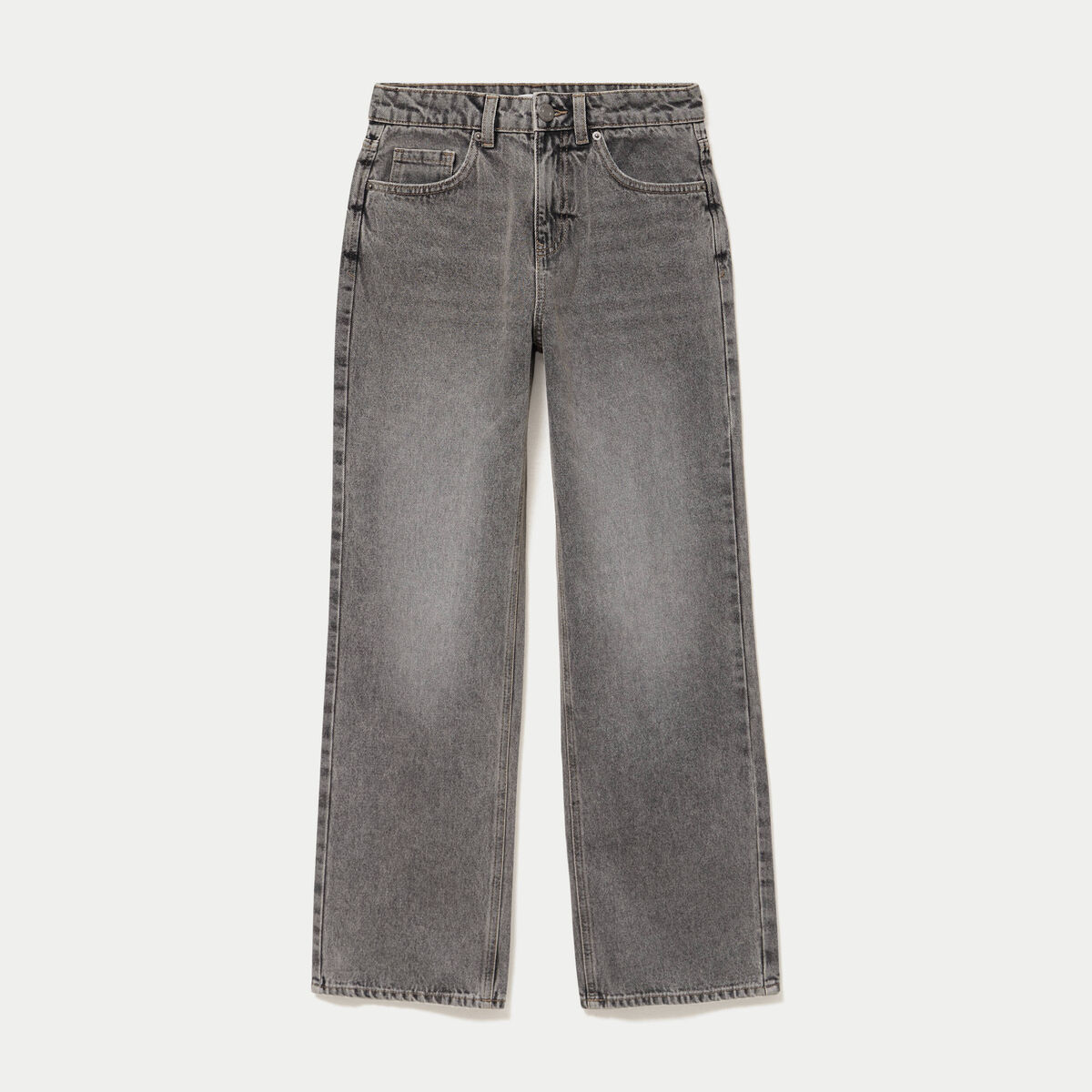 Jean Tom regular taille haute denim gris