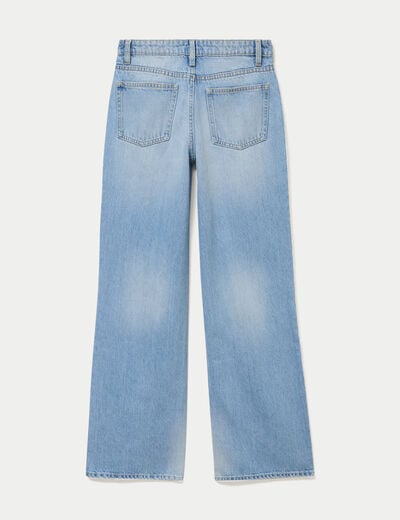 Jean wide leg taille standard denim triple stone ado