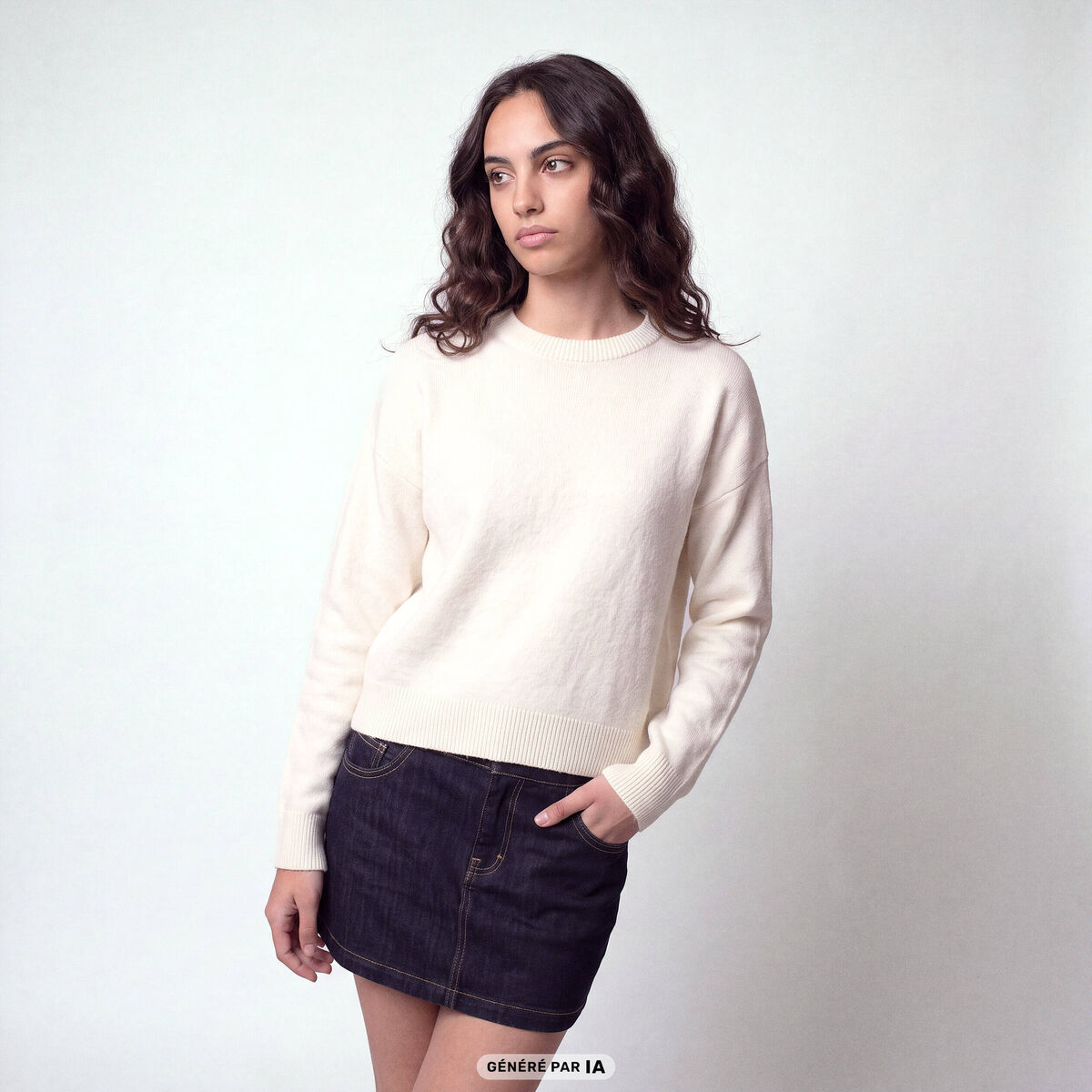 Pull manches longues blanc
