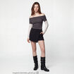 Jupe-short taille haute avec ceinture noir