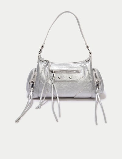 Sac &agrave; main gris argent