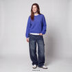 Pull oversize col rond manches longues bleu electrique