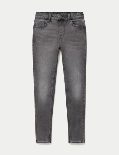 Jean skinny taille standard denim gris ado