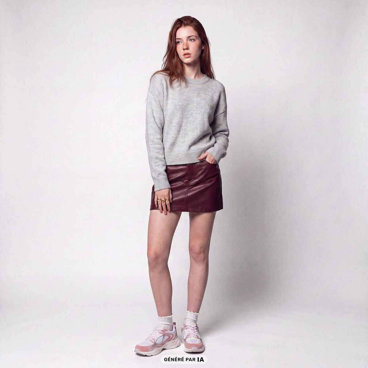 Pull manches longues gris clair