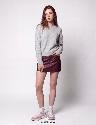 Pull manches longues gris clair