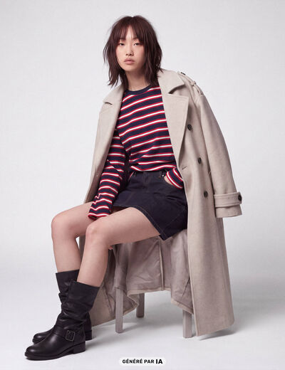 Manteau manches longues taupe